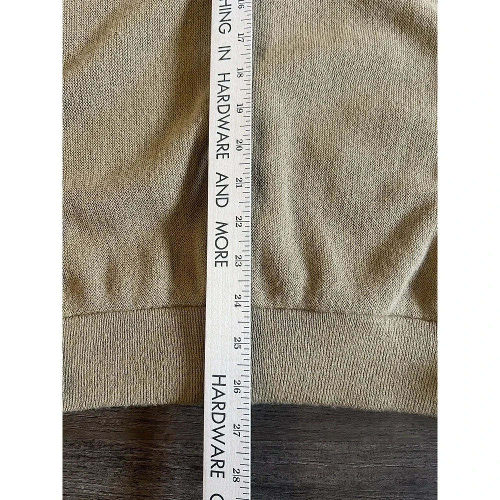 Vtg The Fox Sweater Mens‎ X-Large Camel V Neck Cardigan 80s 70s Grandpa USA A43